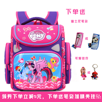 Russian cartoon 1-3 grade school childrens schoolbags male and female children 6-9-year-old ultralight and minus negative care spine styled double shoulder bag