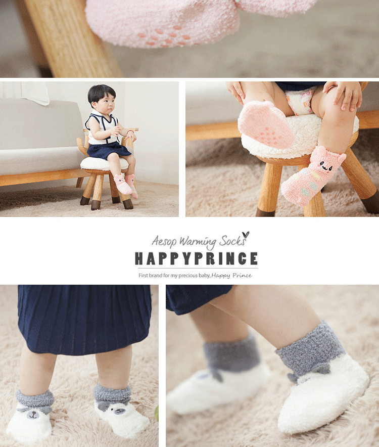 Vớ nhung san hô cho bé mùa xuân và mùa thu dày cotton cộng với nhung ấm áp chống trơn cho bé 0-1-2 tuổi quần tất lót lông