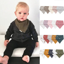 Coréen Baby Saliva Towel Pure Cotton Cloth Triangle Towel Baby Eat Around Pocket Newborn Secretly Buttoned With Mouth Anti Spit Breast Milk