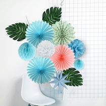 Honeycomb ball paper fan flower decoration Childrens birthday party Shopping mall beauty Chen window living room holiday decoration pull flower supplies