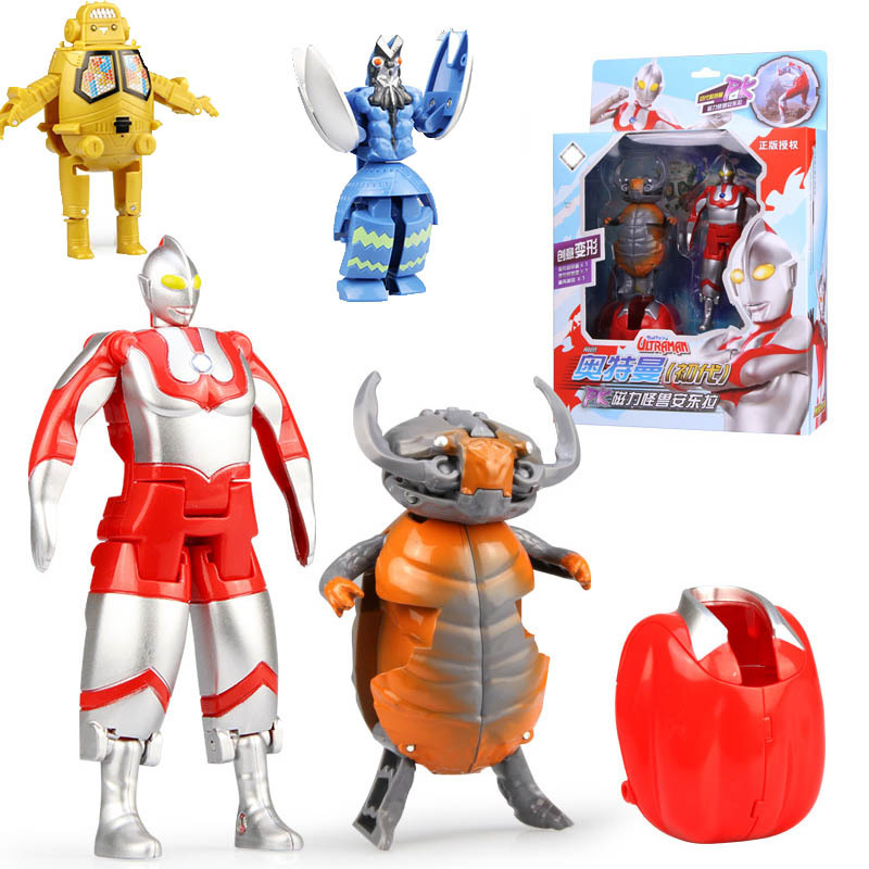 Ottman Toy Deformed Egg Full Set of Genuine Suit Combined Monster Joint movable boy Tyrobegone Superman