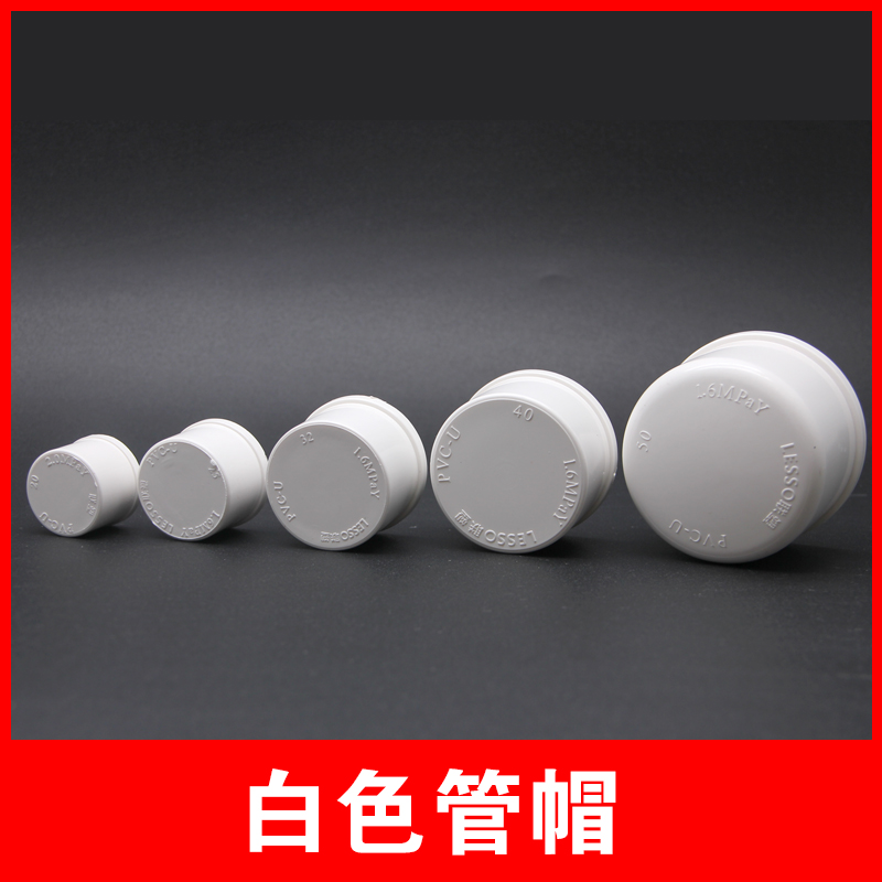 White PVC pipe cap UPVC water pipe choke plug Plastic pipe plug sewer pipe Sewer pipe seal Pipe cap stuffy cover