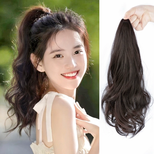 Хвостик, парик, волнистая кудрявая заколка-крабик с косичкой, искусственный хвост изготовленный из настоящих волос