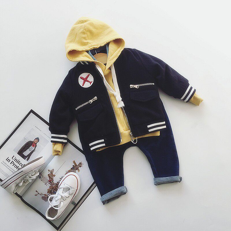Boys and girls baby child thin cotton stand collar baseball jacket motorcycle suit jacket jacket cardigan children's clothing