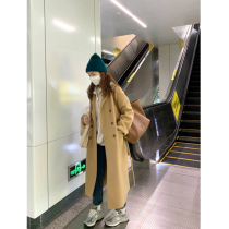 Woolen coat womens 2022 new Hepburn style woolen coat explosion style small high-end Korean style medium and long section