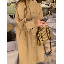 Windbreaker coat womens 2022 spring and autumn new small mid-length coats are popular this year Hepburn style
