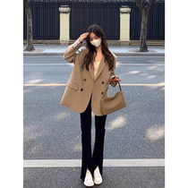 Small suit jacket womens suit top short section 2022 spring and autumn new casual high-end sense fried street small man