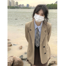 Short autumn small suit jacket womens suit top casual 2022 spring and autumn new high-end sense fried street small man