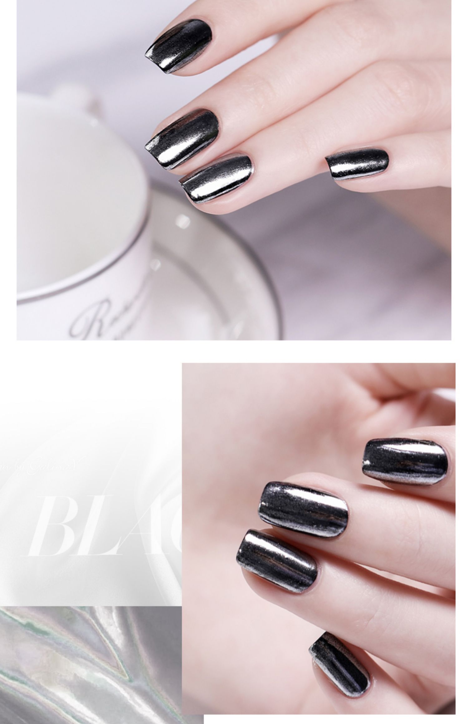 MissCandy Nail Jewelry Nhập khẩu Nguyên liệu thô Aurora Shake Network Red Nail Ba Lan Mirror Powder Nail Silver - Sơn móng tay / Móng tay và móng chân màu nail cho da ngăm đen