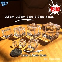 Square Emulation Fake Ice Cubes Advertising Photography Exhibition Props Acrylic Transparent Fake Ice Grain Imitation barite