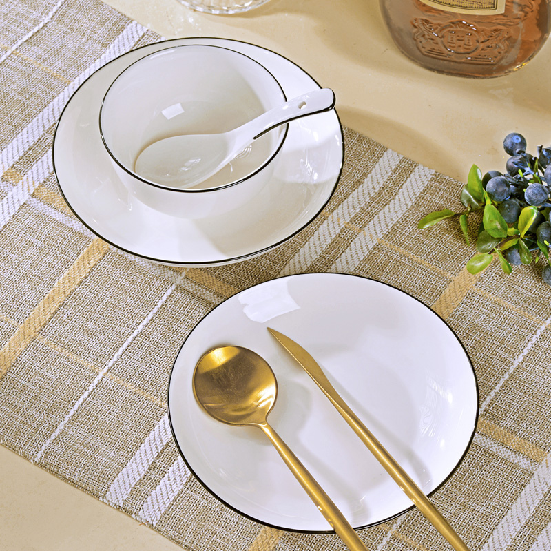 Jingdezhen ceramic tableware dishes eat bowl chopsticks contracted ceramic bowl dish dishes suit household of Chinese style is contracted