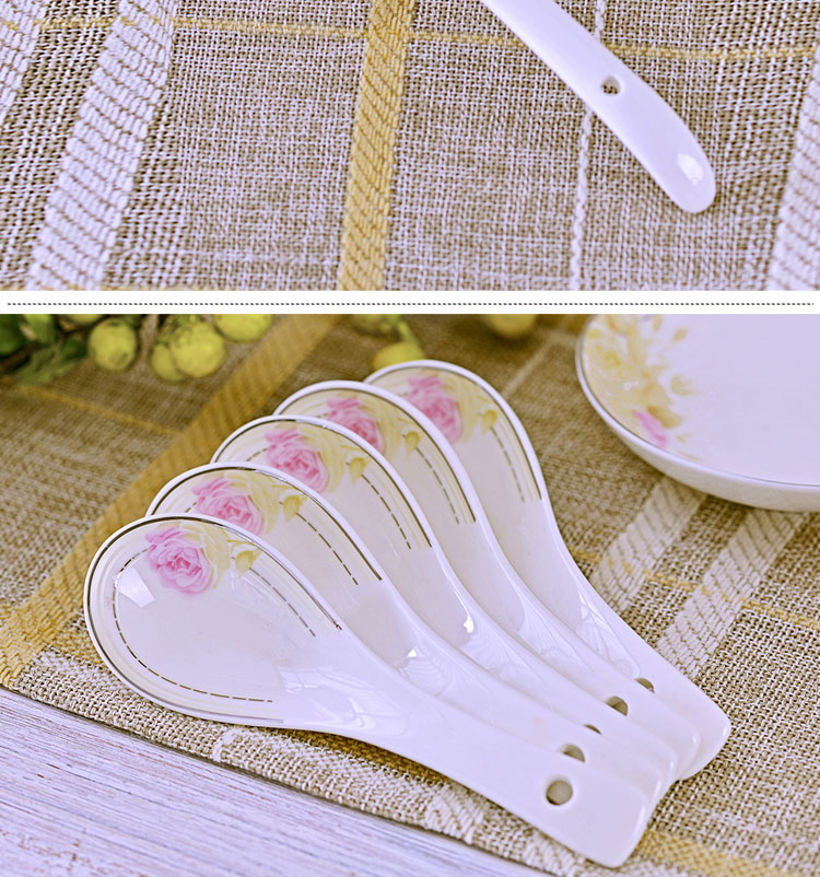 The Open tableware suit 60 head jingdezhen bowls of ipads plate chopsticks tall bowl to send gift set fair as the wind