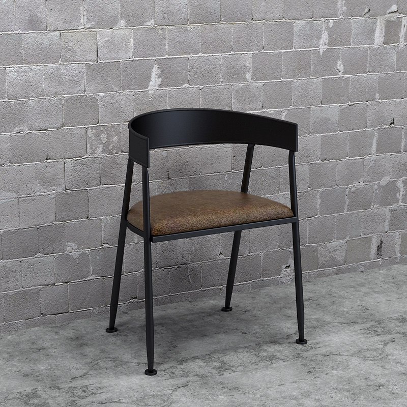 Cafe Milk Tea Cold Drink Catering Shop Retro American Dining Room Seat Stool Backrest Dining Table Iron Art Commercial