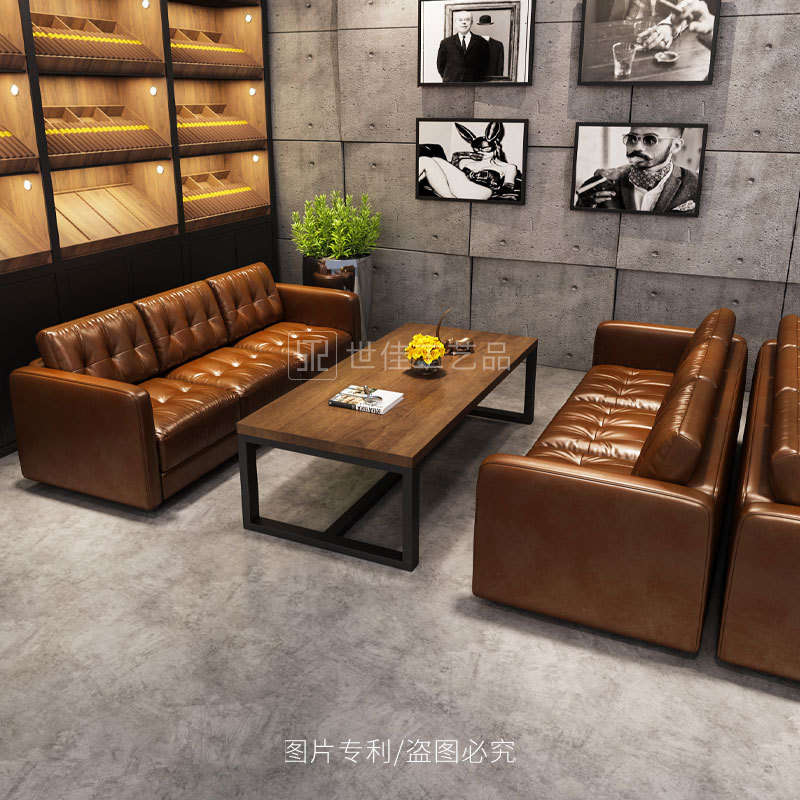 American-Style Retro Tavern Bar, Commercial Restaurant Reception Sofa and Chair Set, Café Lounge Area Booth American-Style Retro Tavern Bar, Commercial Restaurant Reception Sofa and Chair Set, Café Lounge Area Booth