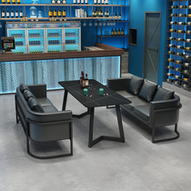 Retro industrial style bar clear bar lounge reception area music restaurant casual studio sofa card seat dining table and chairs