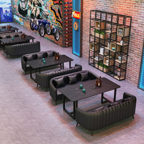 Industrial style bar sofa card seat clear bar coffee restaurant music dining bar rest area studio rock slab dining table and chairs