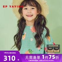 Mall The Same Section] EP YYing Tong Fashion Summer Dress Trendy Girl New Fruit Printed Cotton Quality Long Sleeve T-shirt 5406A