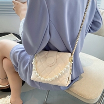 Sky color wing flying bag bag Tiancai advanced sense small bag women 2021 New Tide fashion summer pearl chain