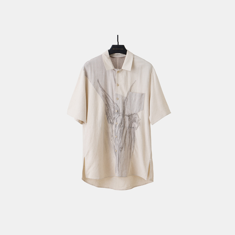 「凌雅Ilnya」差池_翼天使 Print Shirt 多裁片拼接短袖衬衫