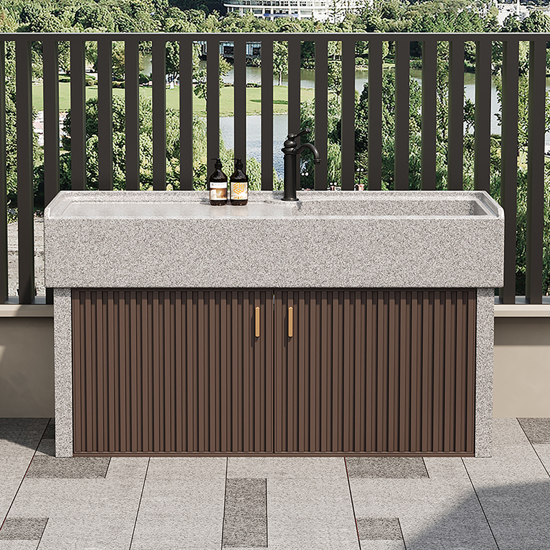 Courtyard Outdoor Granite Workbench Integrated Cabinet Villa Garden Stone Washbasin Integrated Marble Laundry Sink