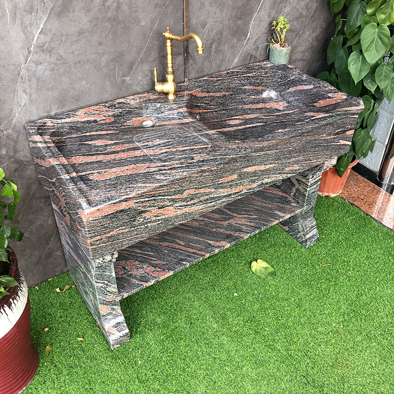 Balcony Stone Floor Laundry Sink With Washboard Outdoor Marble Laundry Pool Laundry Pool Stone Laundry Counter