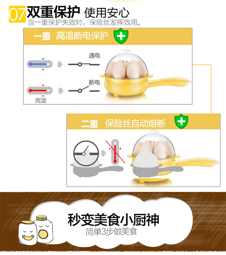 Omelette hấp trứng gia đình mini cắm nhỏ chảo rán tự động tắt nguồn trứng ăn sáng - Nồi trứng ca nấu mì siêu tốc mini