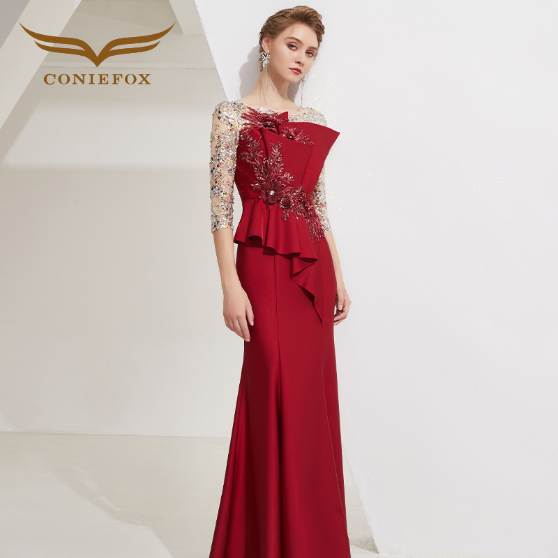 Creative Fox-Themed Red Formal Dress for Toasting, Thank-You Dinner Gown, Banquet Host Performance Dress, Long Dress for Women Creative Fox-Themed Red Formal Dress for Toasting, Thank-You Dinner Gown, Banquet Host Performance Dress, Long Dress for Women