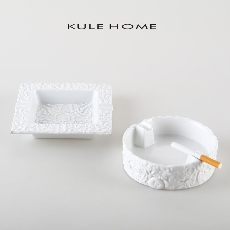 KULE HOME light luxury ceramic ashtray home living room personality trend fashion creative coffee table decoration