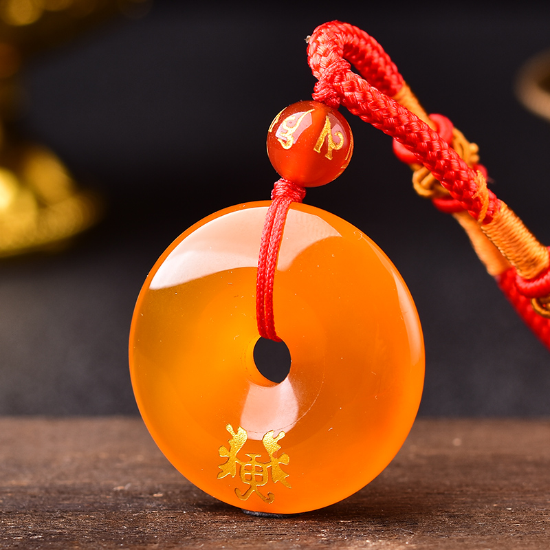 2023 Zodiac Horse Wufang Shun'an Pendant Belongs to Horse Tude Xingda Chalcedony Necklace Men's and Women's Safety Keychain