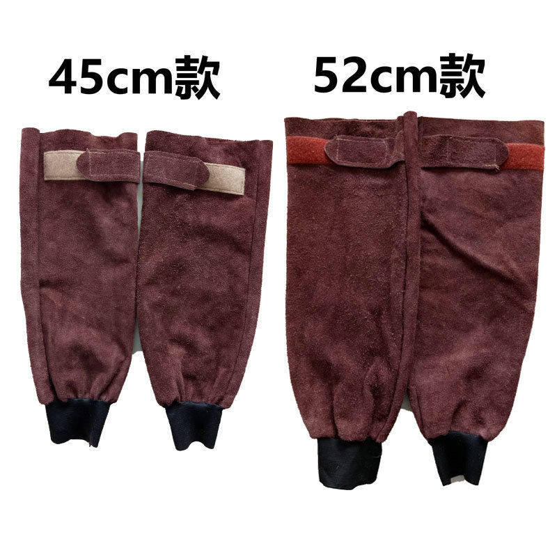 Soft leather cow leather protection with electric welding sleeve Summer anti-scalding industrial sleeve head anti-fouling welding machine for long version sleeve special work