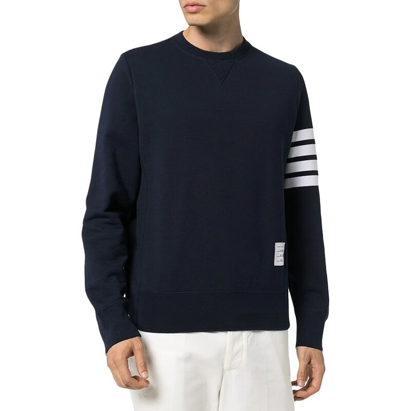 Thom Browne Tom Brown Unisex Cotton Striped Patchwork Long-Sleeved Sweatshirt Sweatshirt