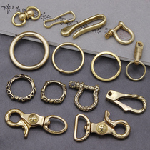 Brass key ring ring buckle fashion key chain net red car key chain pendant lock key spring buckle multi-function