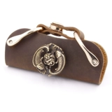 Кожаная универсальная вместительная и большая ретро ключница подходит для мужчин и женщин, делается под заказ, из натуральной кожи, воловья кожа, креативный подарок