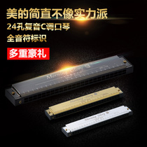 Morning Glory harmonica 24 holes comeback beginner adult children students play starter c tuning instrument