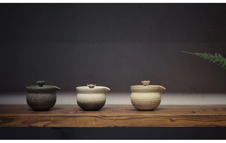 The ancient garden of coarse pottery tureen ceramic Chinese style restoring ancient ways Japanese hand grasp pot of tea, purple sand tea cup set MeiYing