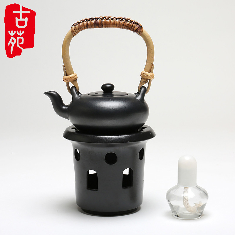 The ancient garden of coarse pottery kung fu tea set purple ceramic alcohol lamp pot of boiled tea stove teapot warm The teapot small girder suits for