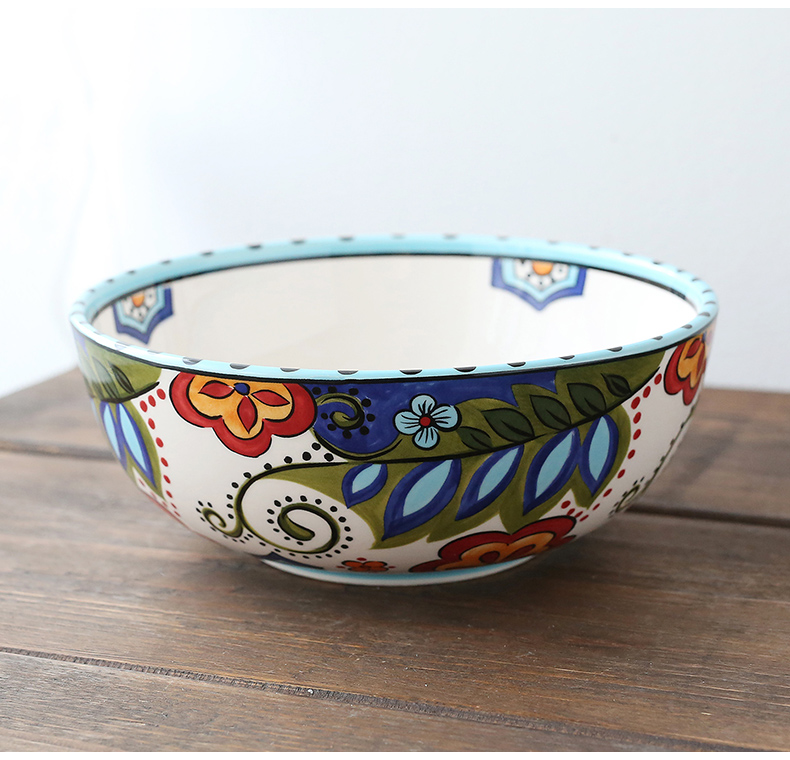 Bohemia hand - made ceramic tableware single rice noodles soup bowl web celebrity abnormity bowl plate suit household composition