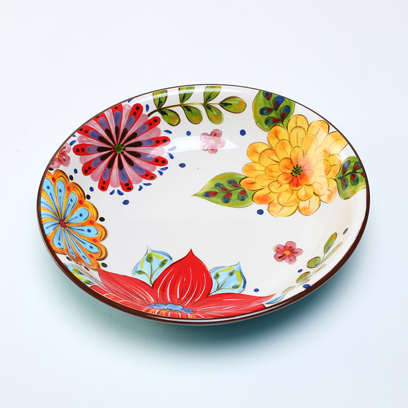 The ancient garden 8 inches of household food dish soup plate deep deep dish restaurant expressions using ceramic creative hand - made under glaze color round The table