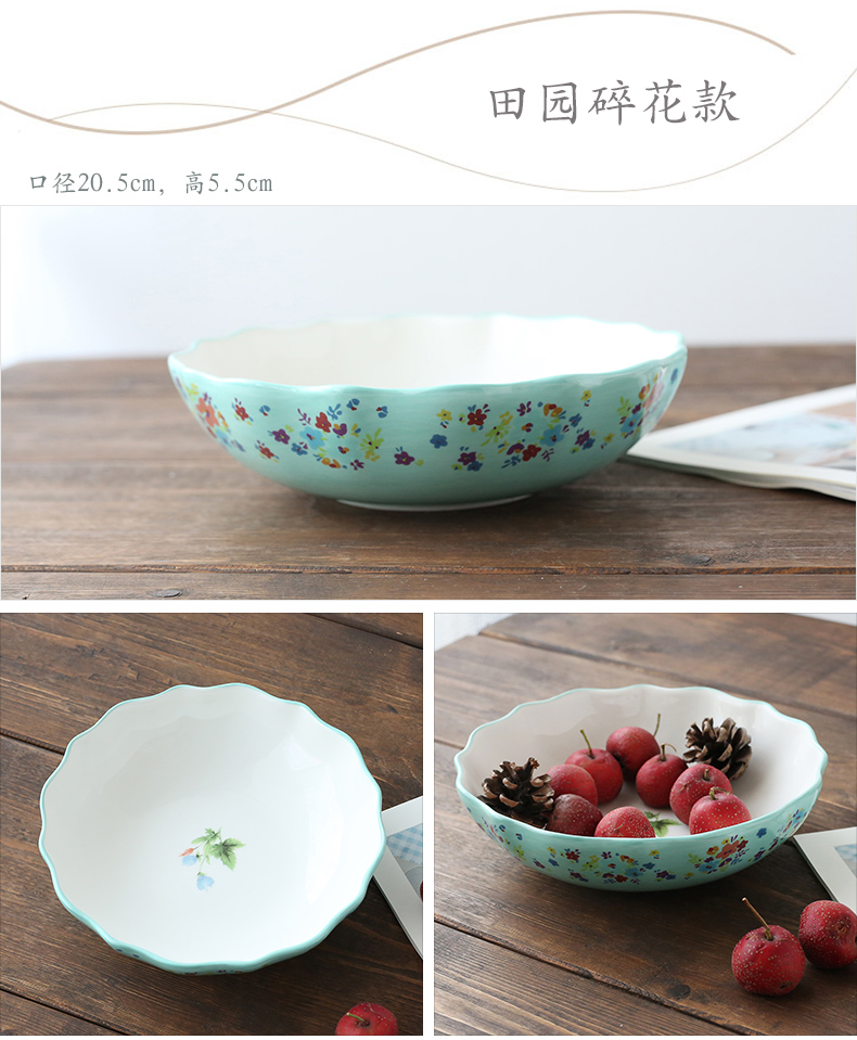 The ancient garden 8 inches of household food dish soup plate deep deep dish restaurant expressions using ceramic creative hand - made under glaze color round The table
