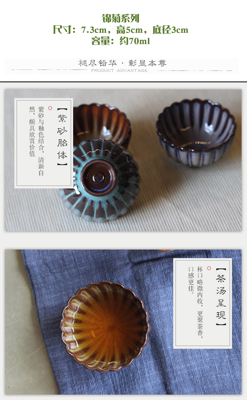 Japanese variable glaze teacup by form hat to build red glaze, ceramic tea master cup single CPU kung fu tea set