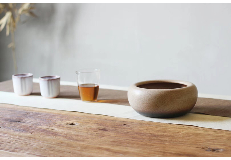 Purple sand pottery and porcelain tea wash cup for wash writing brush washer wash bowl of tea in hot water coarse pottery building large variable tea set