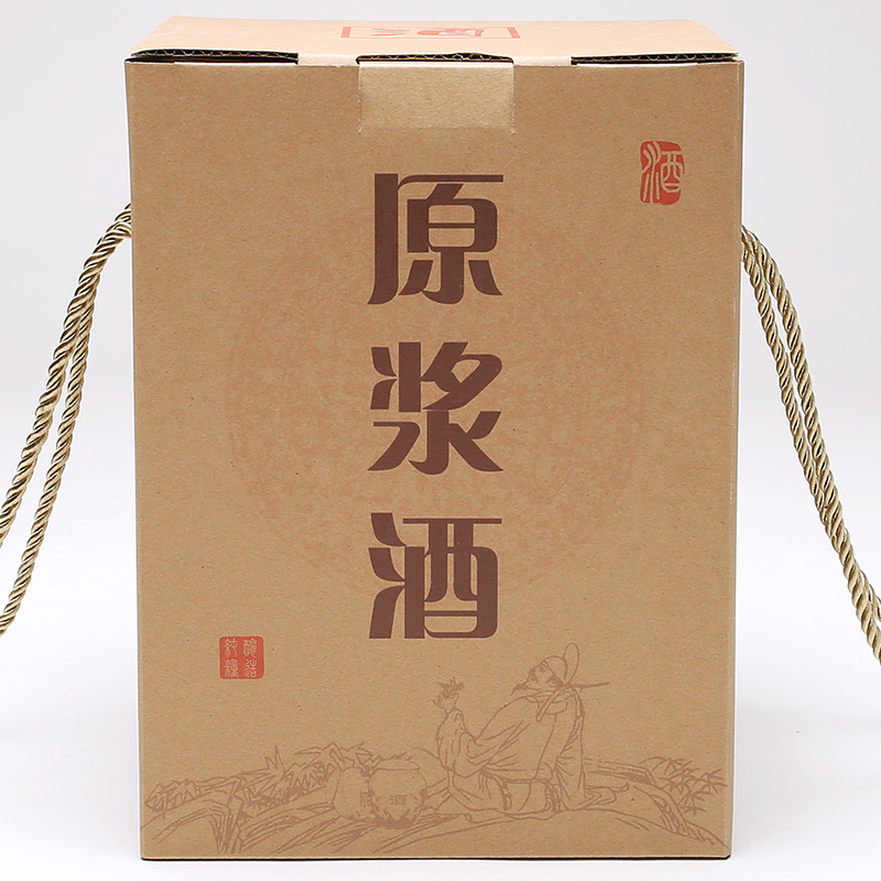 The ancient garden ceramic bottle parts kraft paper hand carry carton box 3 kg 5 jins of jars of general wine box packaging