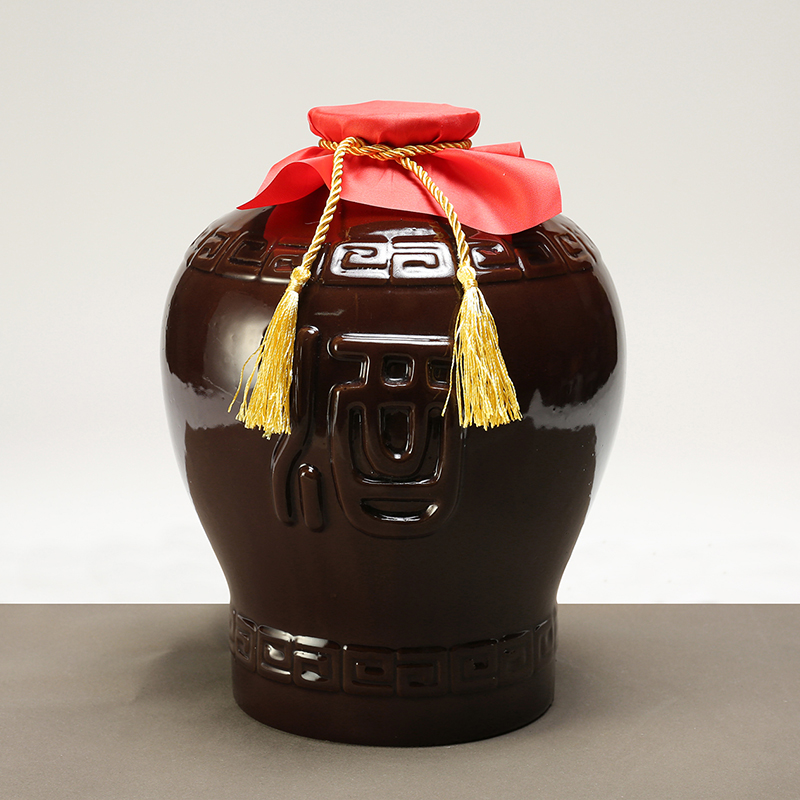 Ancient garden ceramic jar household hip 10 jins to mercifully wine liquor earthenware archaize with yellow rice wine bottle wine words