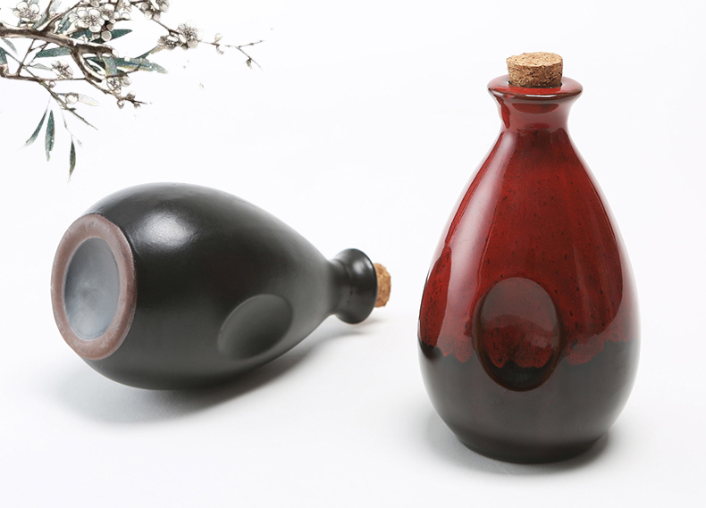 Rượu Guyuan chai rượu vang đất nung bình rượu vang một nửa catty 250ml rượu vang trắng hộ gia đình Trung Quốc rượu nhỏ bình - Rượu vang ly rượu vang mạ vàng