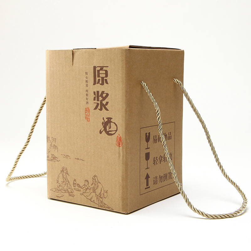 The ancient garden ceramic bottle with parts 2 jins 3 kg bottle jars with hand carry cardboard wine box packaging kraft paper box