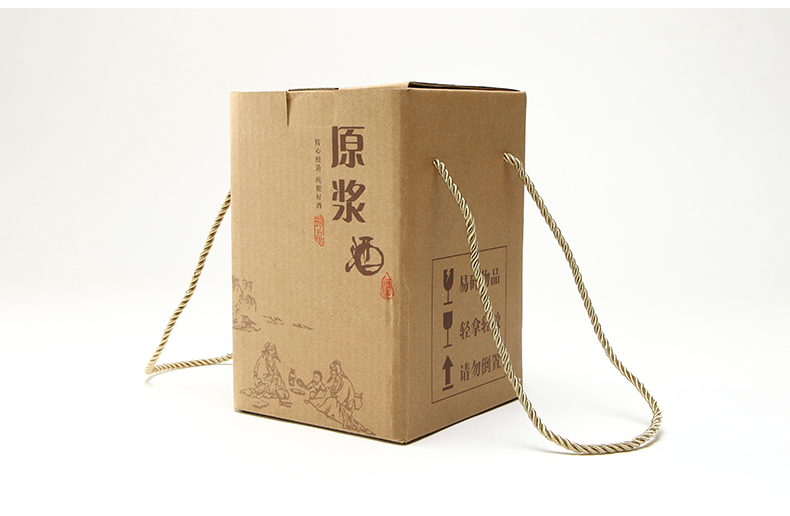 The ancient garden ceramic bottle with parts 2 jins 3 kg bottle jars with hand carry cardboard wine box packaging kraft paper box