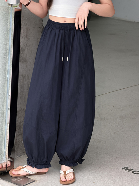 Girls' Summer Thin Lantern Pants, Trendy Quick-Dry Pants for Older Girls, Children's Mosquito-Proof Pants, Fashionable Cropped Pants — 2
