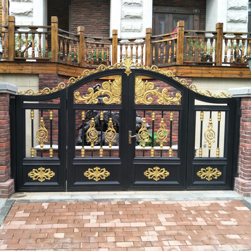 Aluminum Art Villa Door Wrought Iron Courtyard Door European