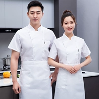 Белый фартук, короткий рукав