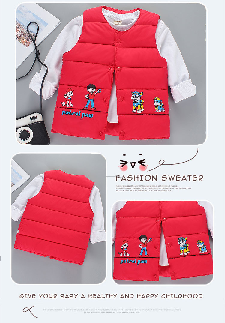 Áo chống nắng cho trẻ em mới xuống áo cotton làm dày trẻ nhỏ và nam nữ trẻ em bên trong và bên ngoài mặc áo vest cotton cho trẻ em áo khoác ba lỗ có mũ bé gái